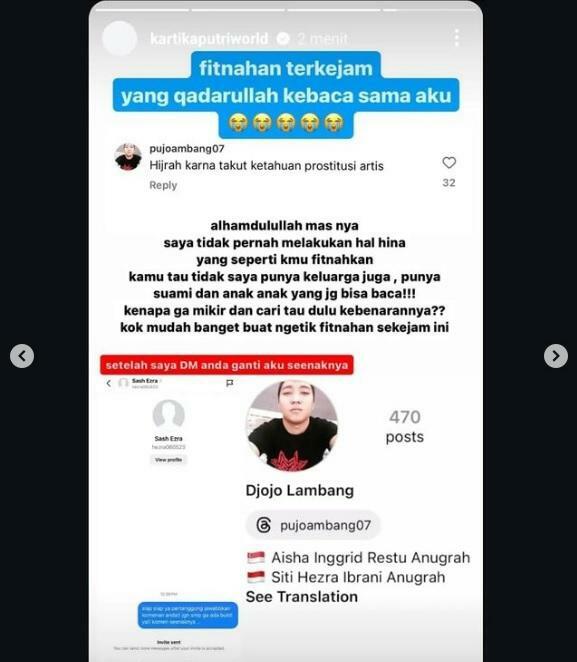 Heboh! Kartika Putri Marah Disebut Hijrah gegara Takut Ketahuan Terlibat Prostitusi