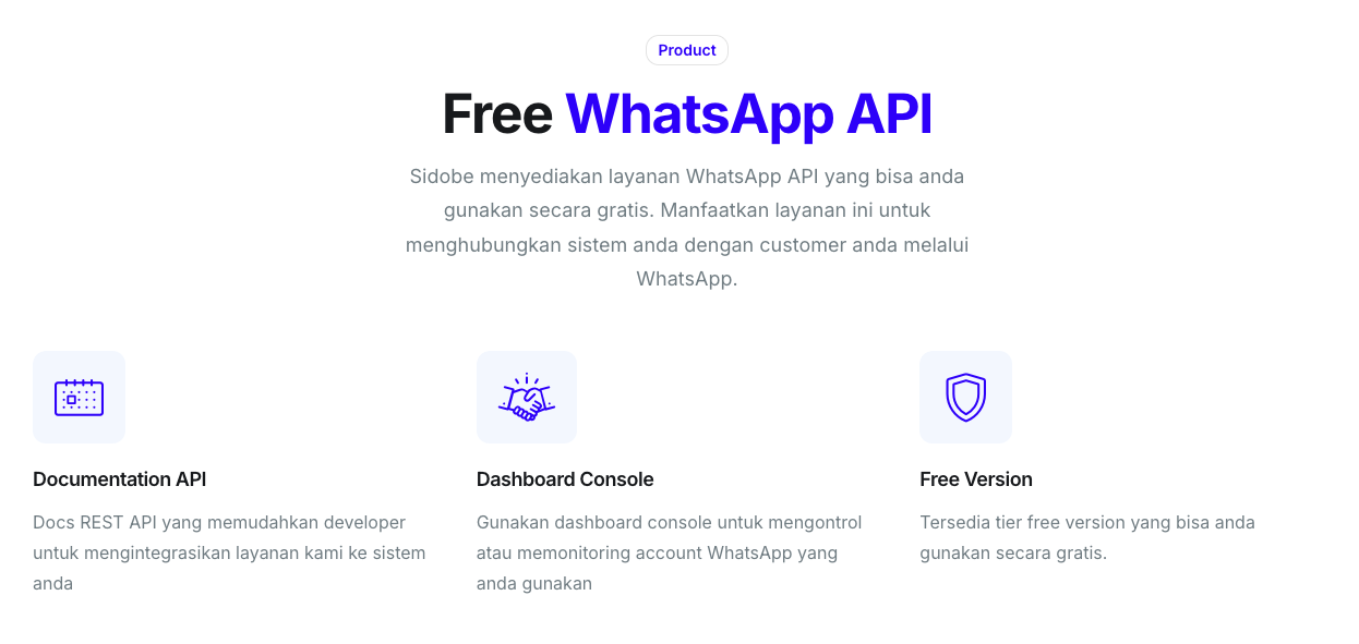 WhatsApp API Gratis & Mudah ~ Sidobe.com