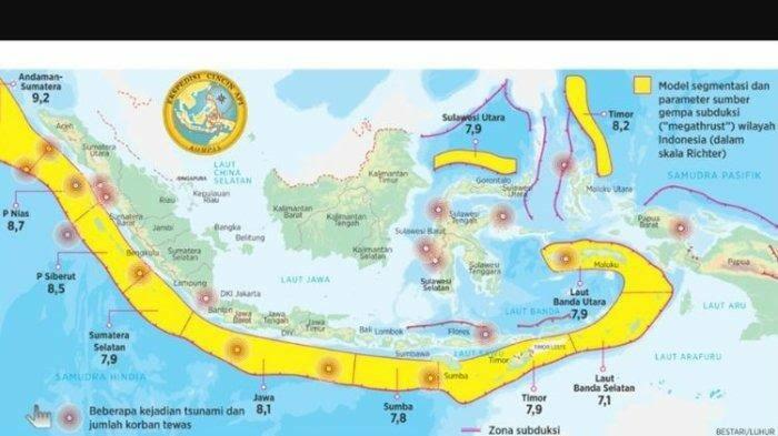 16 Titik Megathrust di Indonesia yang Berpotensi Gempa Dahsyat, Daerahmu Termasuk?