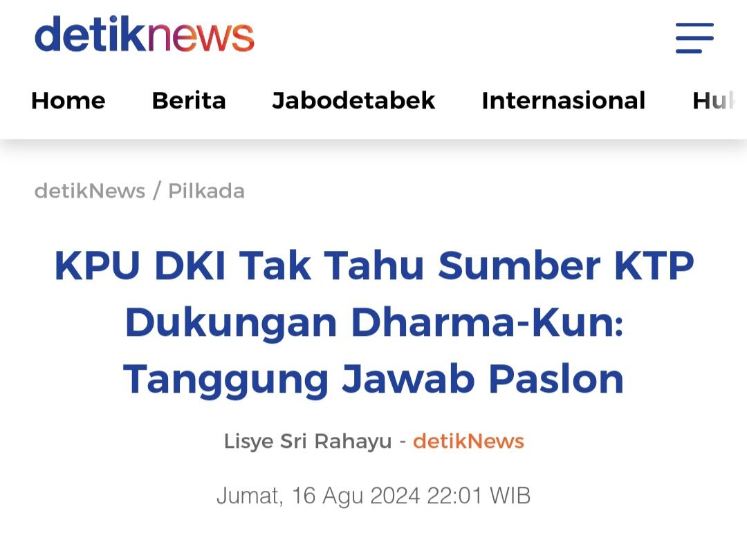 Dharma-Kun Mengaku Tak Terlibat Pengumpulan NIK