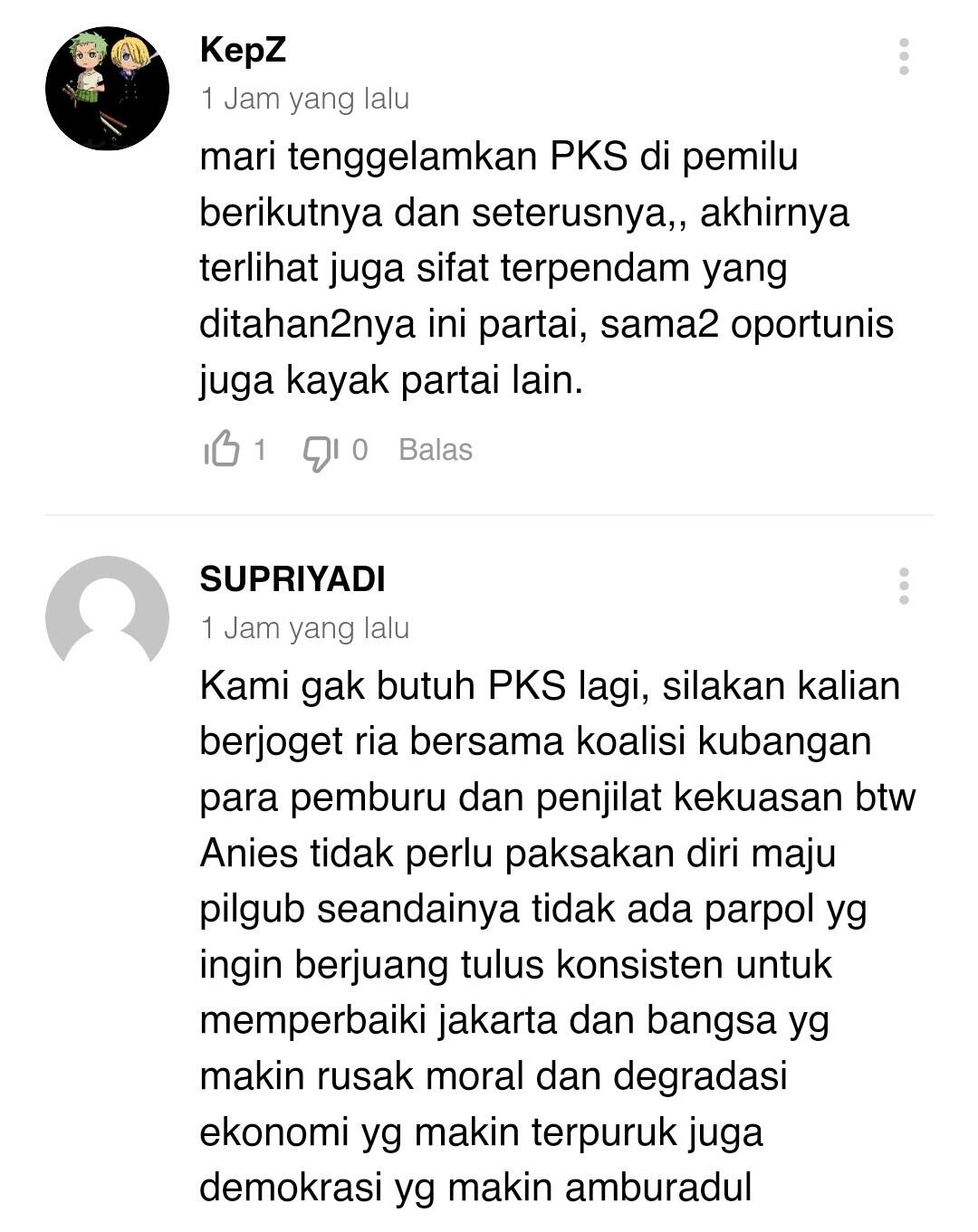 Tinggalkan Anies Lalu Dukung RK , Sekretaris MPW PKS DKI Dibully Pendukung Sendiri