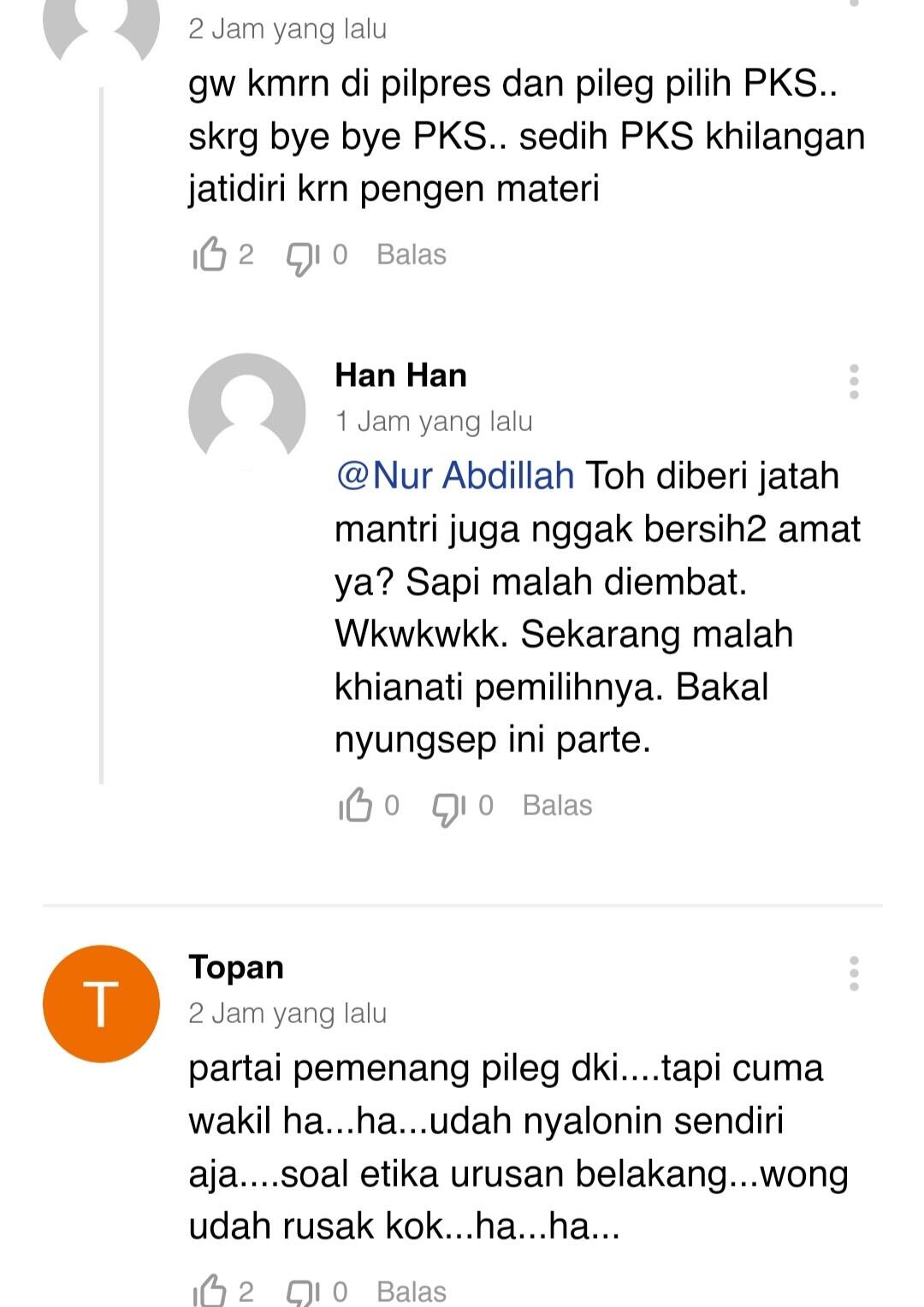 Tinggalkan Anies Lalu Dukung RK , Sekretaris MPW PKS DKI Dibully Pendukung Sendiri