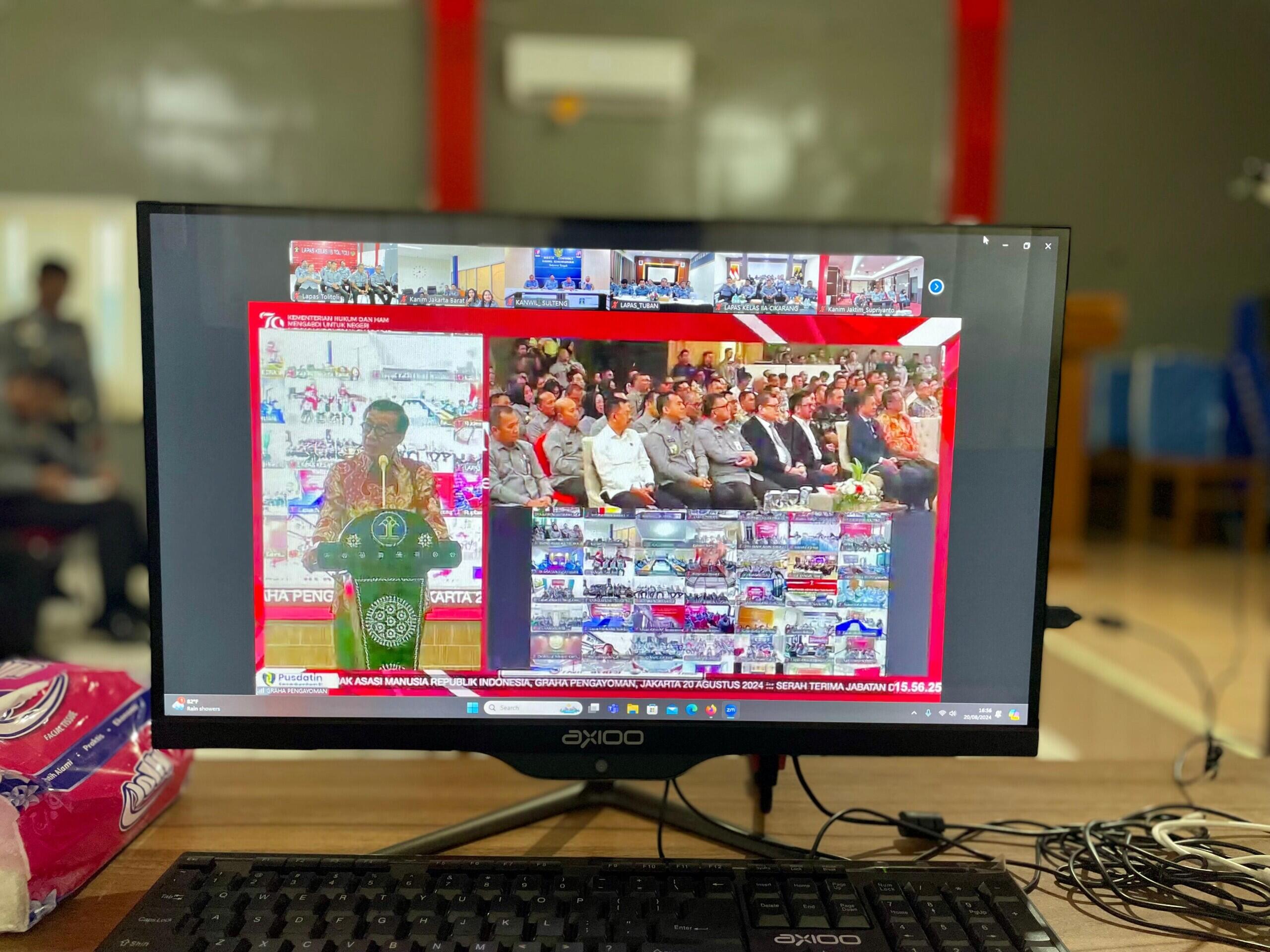 Lapas Tolitoli Ikuti Pisah Sambut Menteri Hukum dan HAM RI