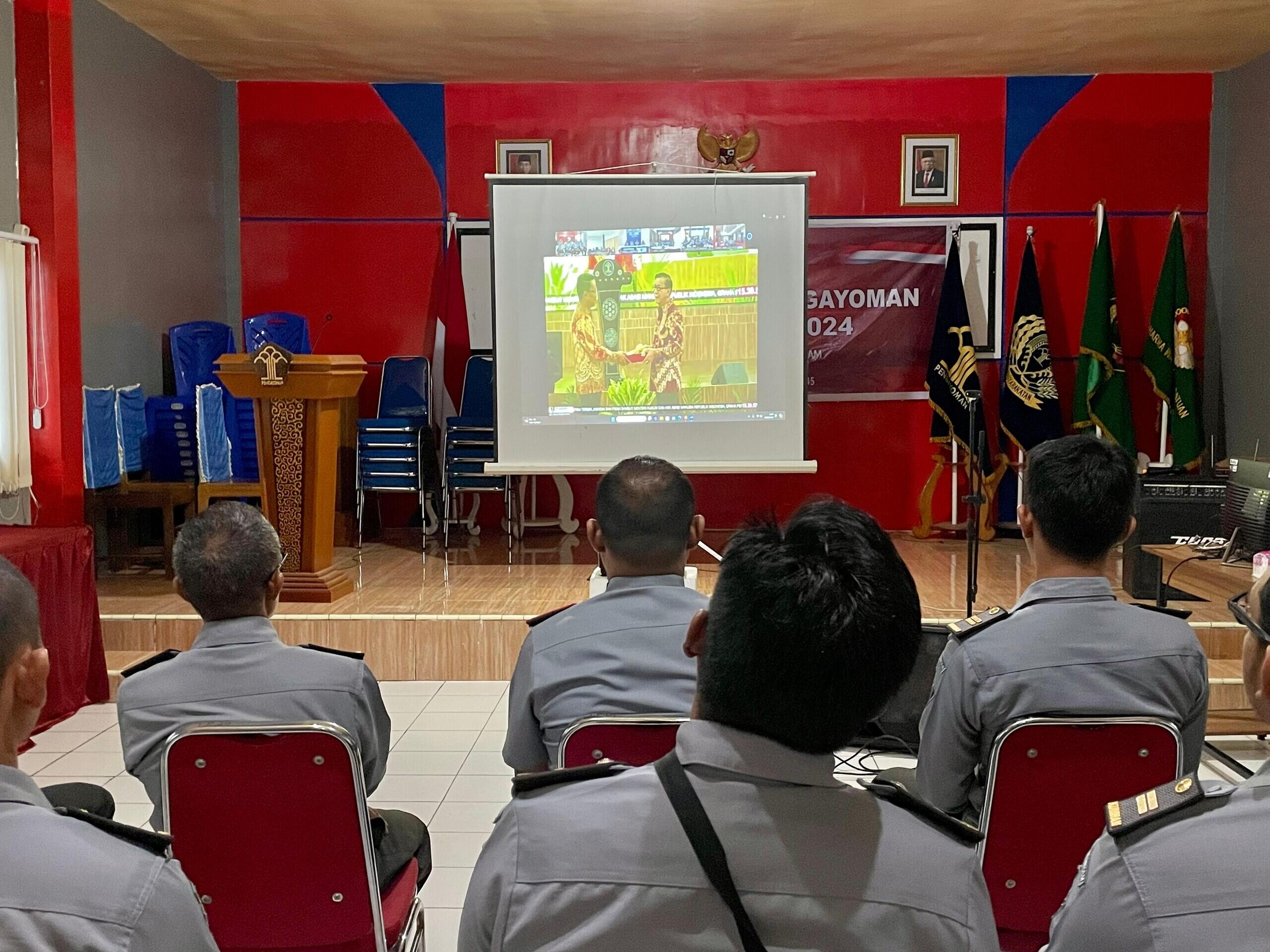 Lapas Tolitoli Ikuti Pisah Sambut Menteri Hukum dan HAM RI
