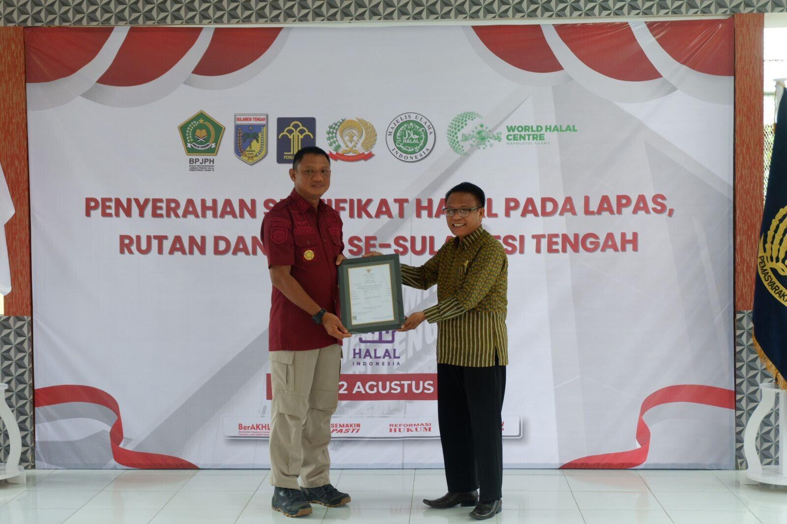 Wujudkan Dapur Halal, Lapas Tolitoli Raih Sertifikat Halal dari Kementerian Agama