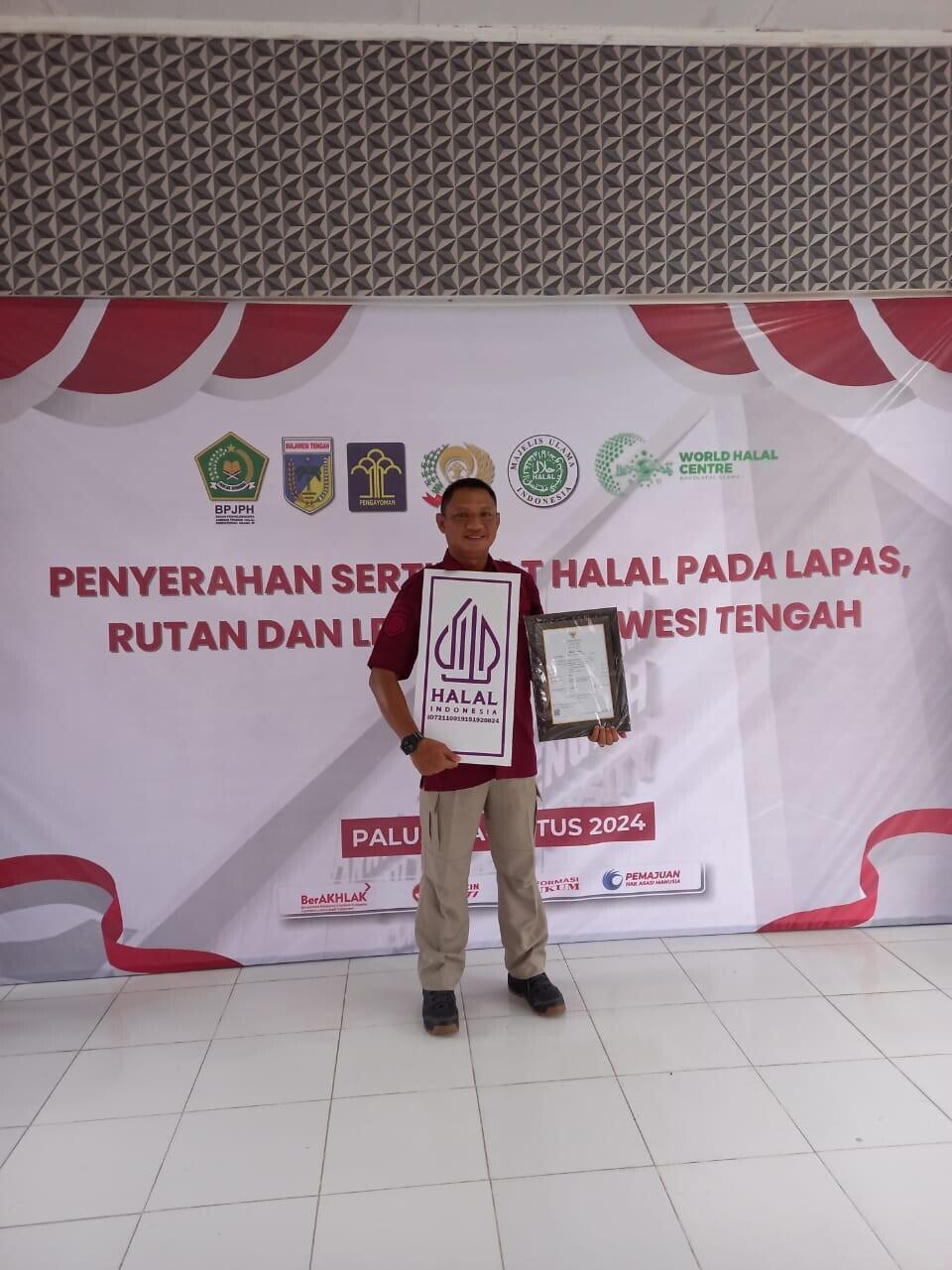 Wujudkan Dapur Halal, Lapas Tolitoli Raih Sertifikat Halal dari Kementerian Agama