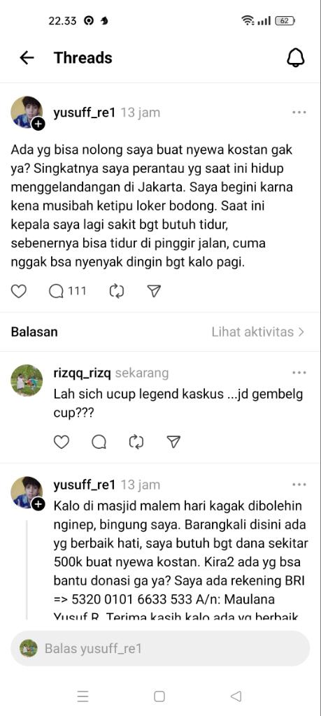 Ucup Comeback Gembel Di Thread