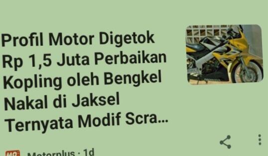 Terkaget, Modifikasi Kopling Motor Habis Rp 1,5 Juta. Menurut Kalian?
