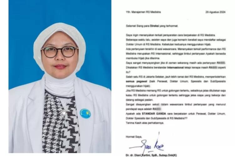 Heboh Larangan Hijab RS Medistra Jaksel, dr Diani Kartini Protes dan Resign?