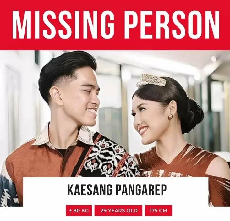 Usai Heboh Soal Jet Pribadi, Kaesang Menghilang! Netizen Buat Poster Missing Person!