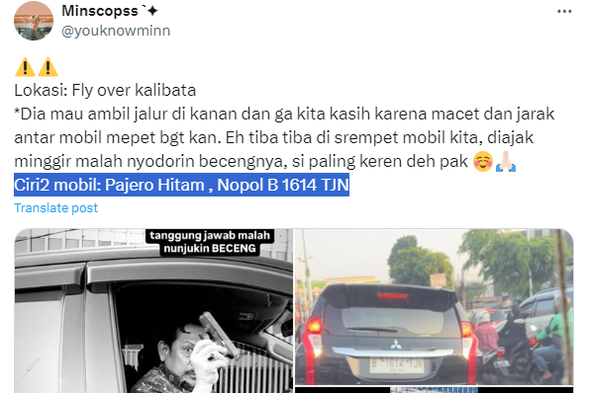 Arogan! Pengemudi Pajero Keluarkan Pistol setelah Serempet Mobil, Diduga Purnawirawan
