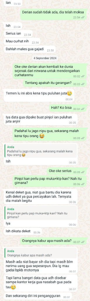 Pinjol Untuk Teman Adalah Maut