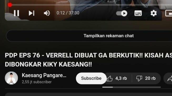 Dibuat Ga Berkutik! Podcast YouTube Terbaru Kaesang malah dapat 20 Ribu Dislike