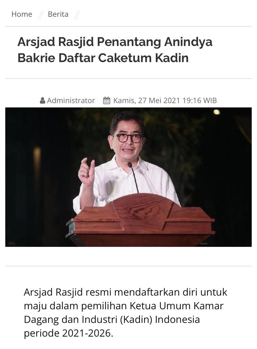 Kubu Arsjad Rasjid &quot;Terusir&quot; dari Kantor Kadin 