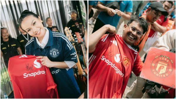 Terbaik untuk Penggemar! Yura Yunita Penuhi Permintaan Fans, Manggung pakai Jersey MU