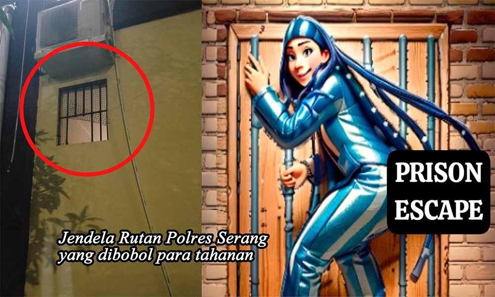 Waduh! Belasan Tahanan Rutan Polres Serang Kabur Lewat Jendela