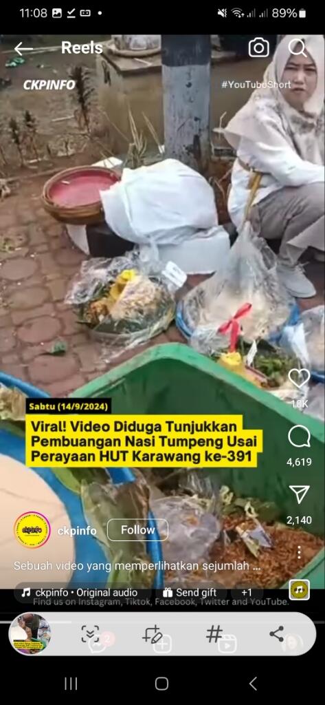 Viral Ribuan Nasi Tumpeng Dibuang Usai Perayaan Hari Jadi Karawang