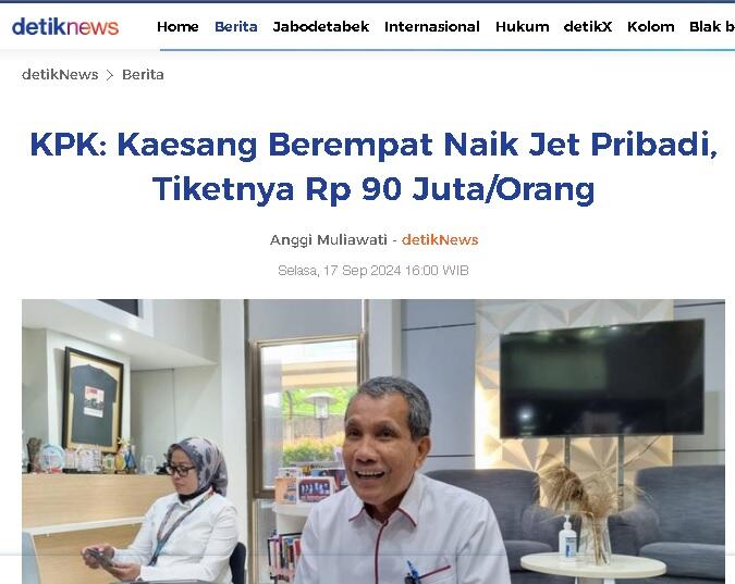 Kaesang Bilang Naik Private Jet ke AS Nebeng Teman, KPK Sebut Temannya Tidak Ikut