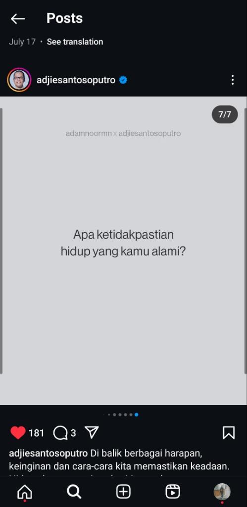 Menghadapi Ketidakpastian dalam Hidup