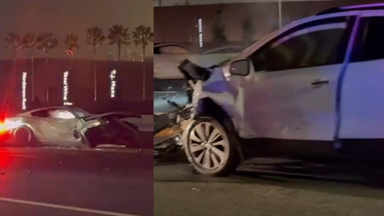 Malam yang Gila! Ford Mustang Seruduk SUV dan Menyebabkan Tabrakan Beruntun