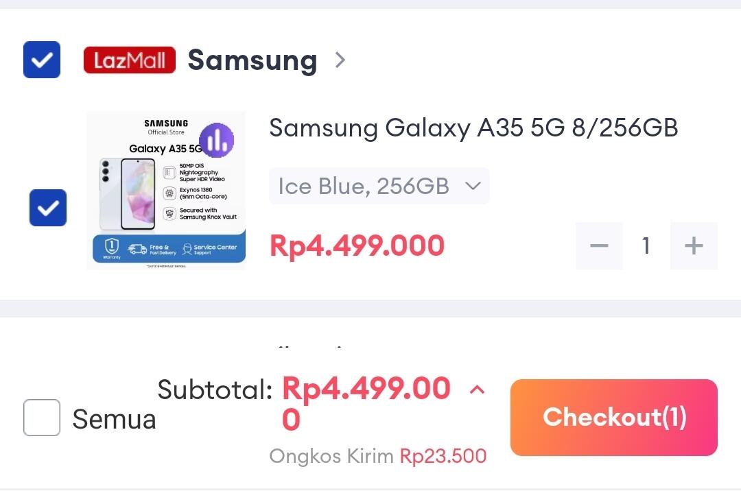 Perbandingan Harga Samsung Galaxy A35 5G Terbaru di Marketplace (Oktober 2024)