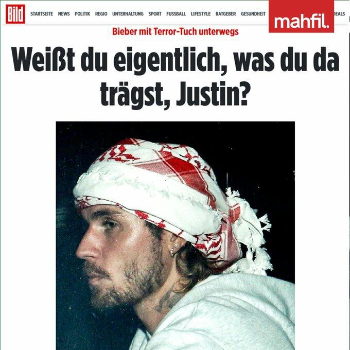 Justin Bieber Terlihat mengenakan Keffiyeh, Netizen dan Media Pro Israel pun Mewek!