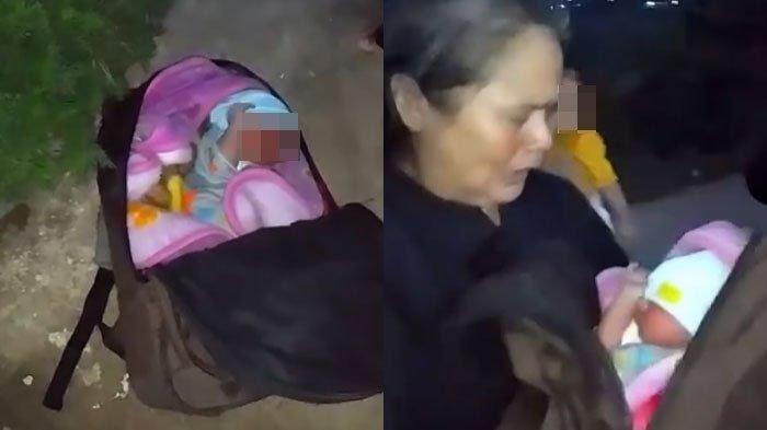 Bayi di Dalam Tas Ransel Dibuang di Pinggir Jalan, Ibu-ibu Syok Menangis Pilu