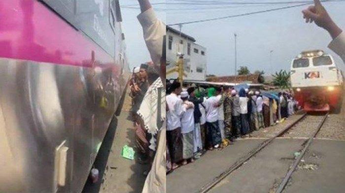 Warga di Pengajian Berjejeran di Tepi Rel Kereta Api Melintas, Tak Takut Tersambar