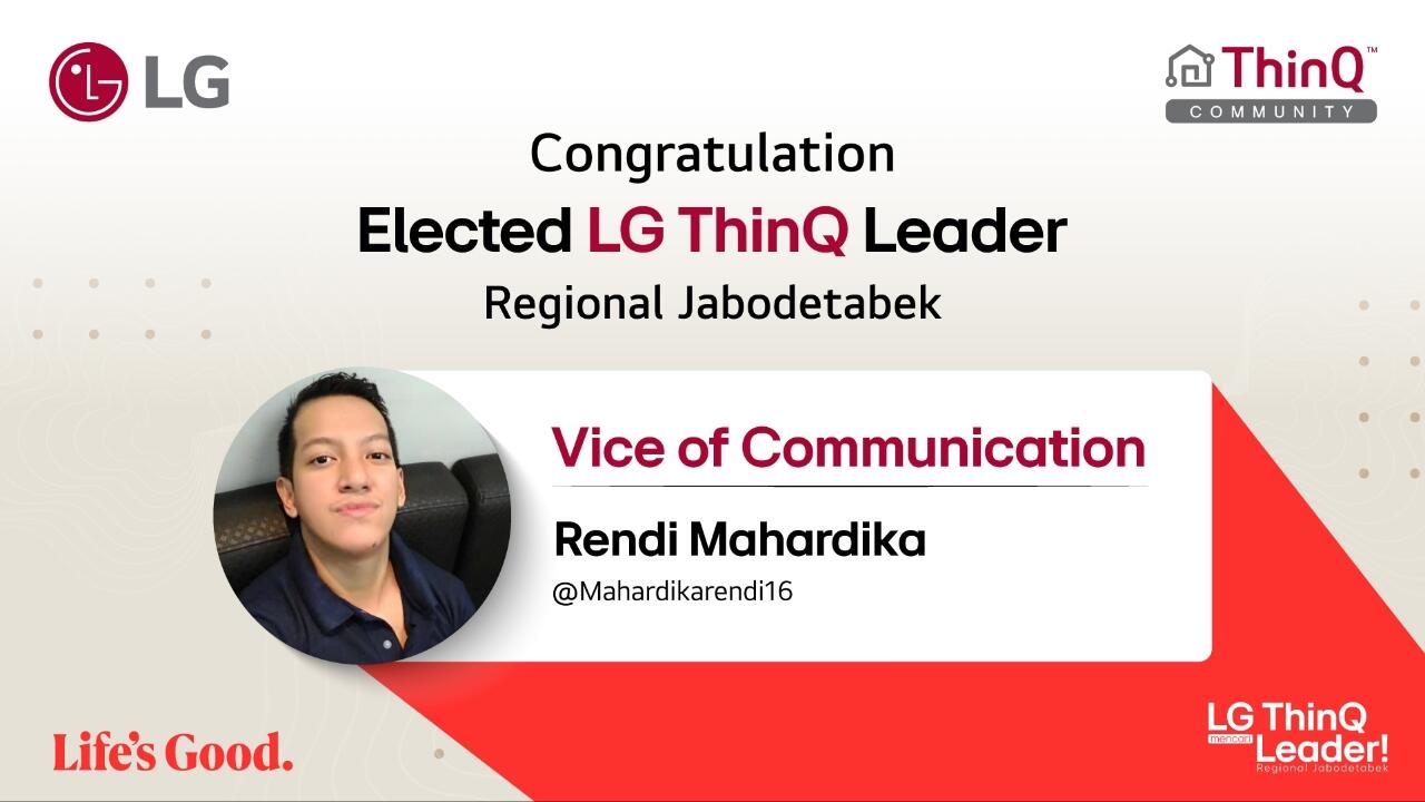 Selamat kepada LG ThinQ Community Leader Regional Jabodetabek Terpilih
