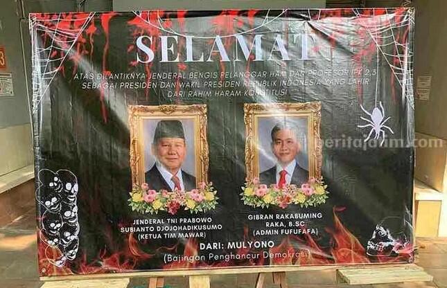 BEM FISIP Unair Dibekukan Usai Bikin Karangan Bunga Prabowo-Gibran