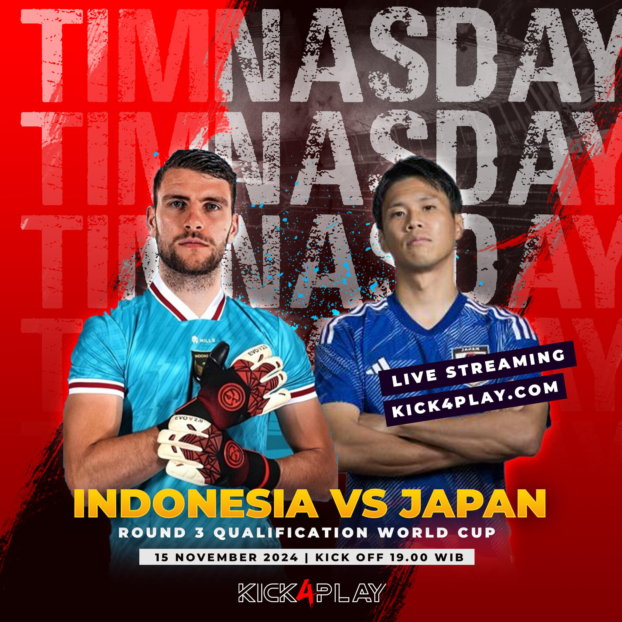 Kualifikasi R3! Live Streaming Indonesia Vs Jepang - 15 November 2024