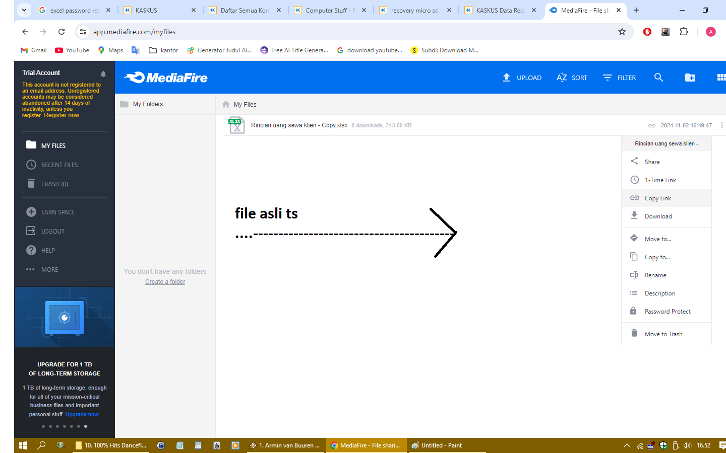 help butuh recovery password excel