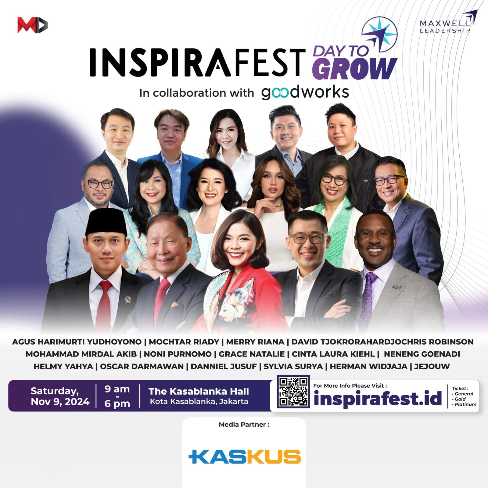 InspiraFest Day to Grow 2024 Kolaborasi Bersama John C. Maxwell Tahun Ini!