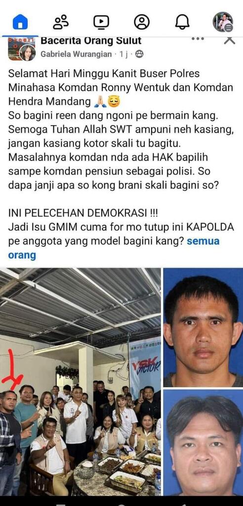 Polda Sulut Periksa 2 Anggota Polres Minahasa yang Viral Berfoto Dengan Timses Cagub