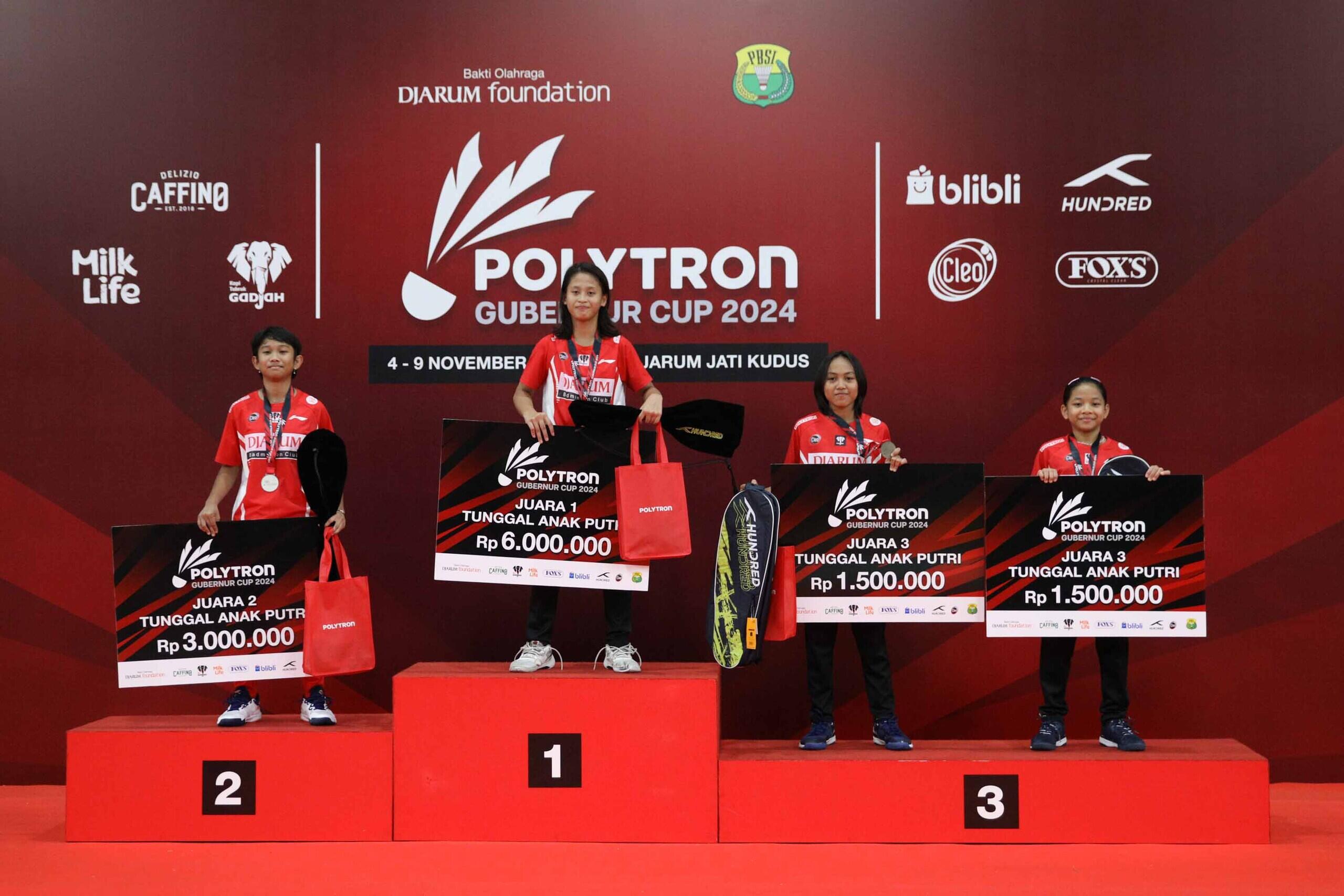 PB Djarum Pertahankan Gelar Juara Umum Polytron Gubernur Cup 2024