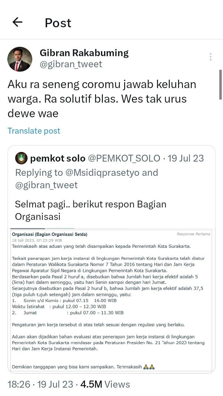 Tanya Siapa Pemilik Akun Fufufafa ke Layanan Lapor Mas Wapres, Ini Balasan Chatnya

