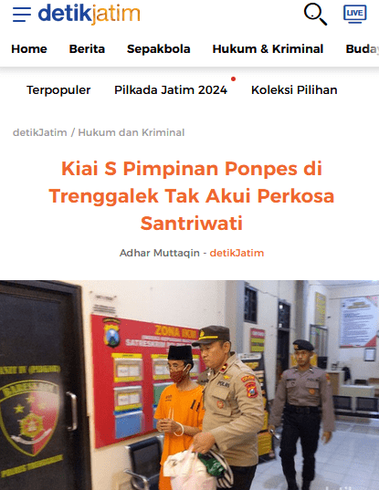 Hasil Tes DNA, Kiai S di Trenggalek Terbukti Ayah Biologis Anak Korban