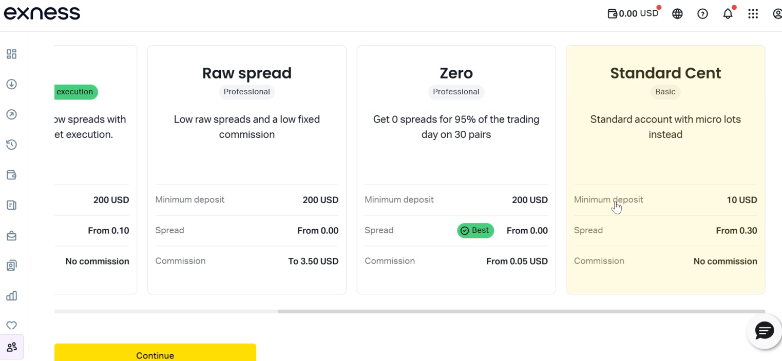 Cara buka akun real Exness | Cent atau lainnya (standard, pro, zero spread, raw)