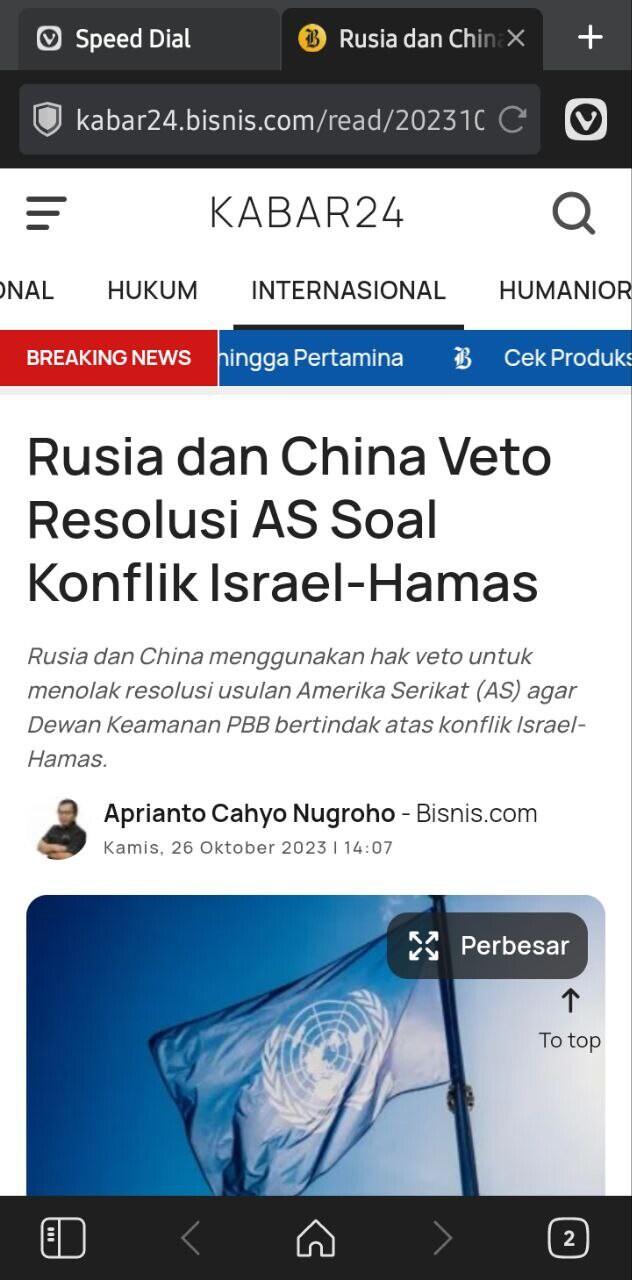 China: Veto Amerika di Dewan Keamanan PBB tunjukkan standar ganda