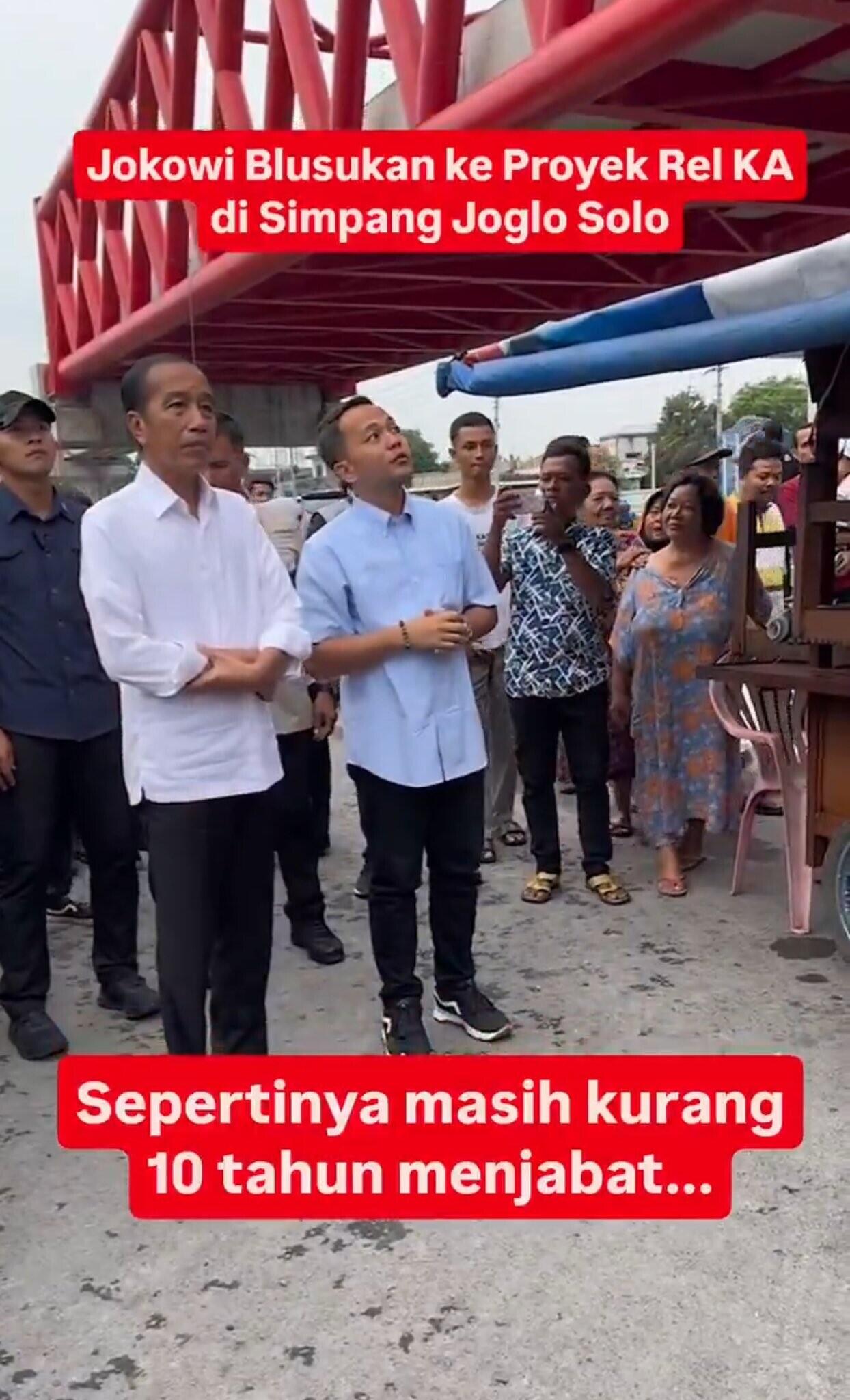 Jokowi Blusukan lagi Bareng Respati-Astrid, Tinjau Proyek Rel Layang Simpang Joglo