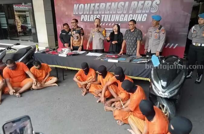 Terlibat Penganiayaan, 10 Pesilat di Tulungagung Diringkus Polisi