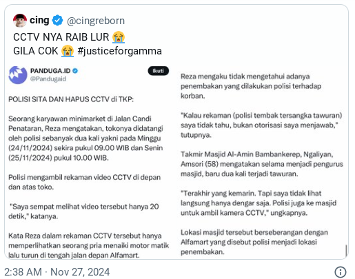 Karyawan Alfamart Bantah Ada Tawuran, 2 Kali Didatangi Polisi Ambil Rekaman CCTV