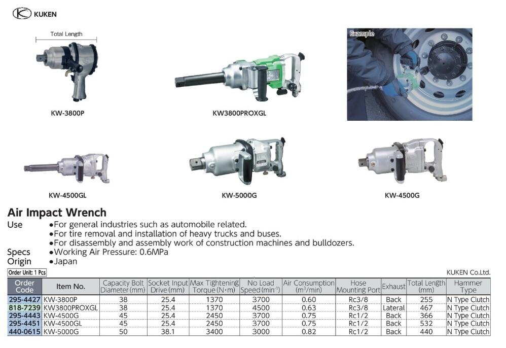  Air Impact Wrench KUKEN KW-3800P