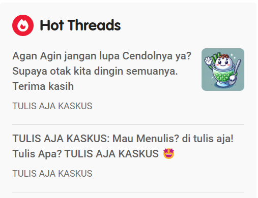 Uenak Sekali siapa saja yang tulis di TULIS AJA KASKUS menjadi Hot Threads