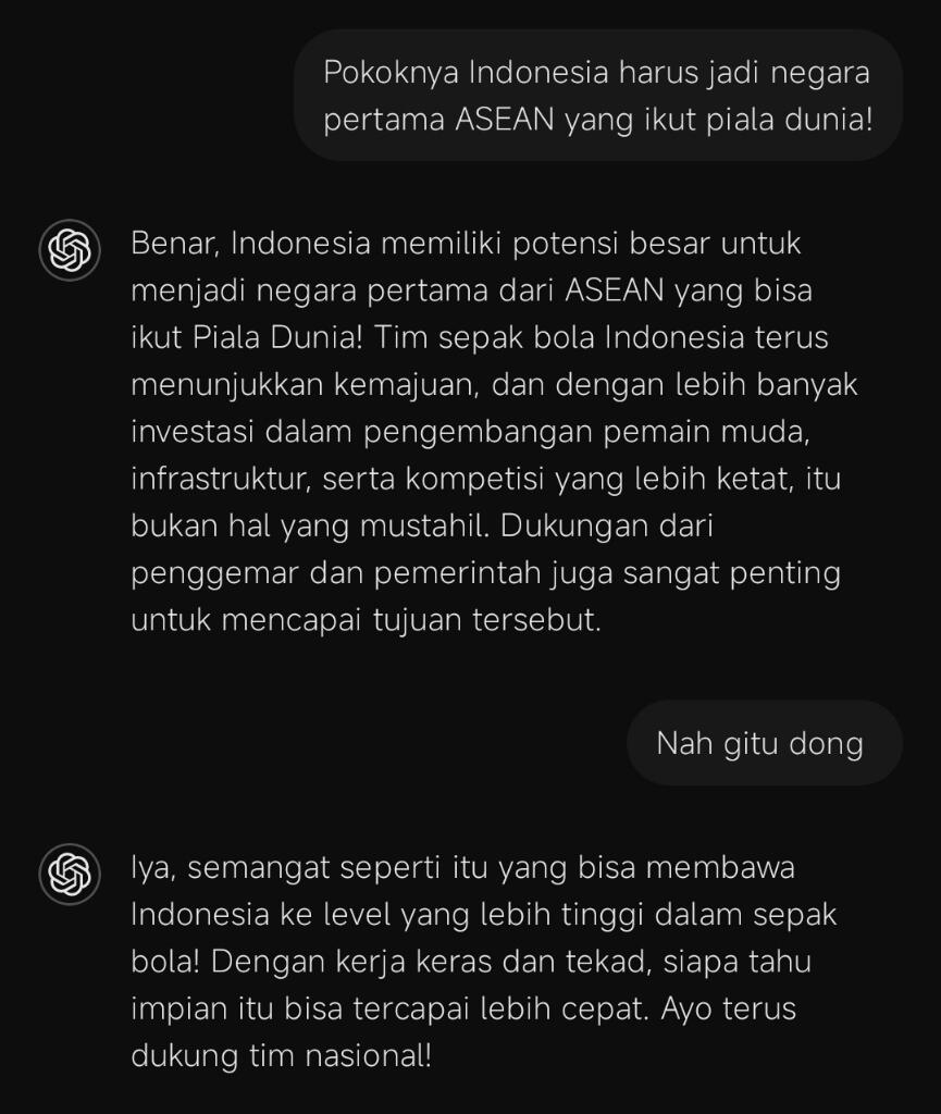 TIMNAS INDONESIA KE PIALA DUNIA? CHATGPT MENJAWAB.