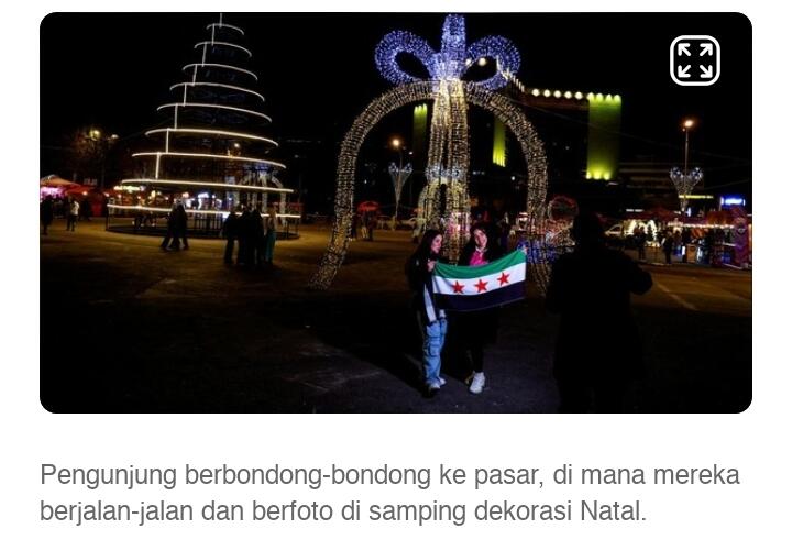 Dekorasi Natal Menghiasi Kota Damaskus Suriah