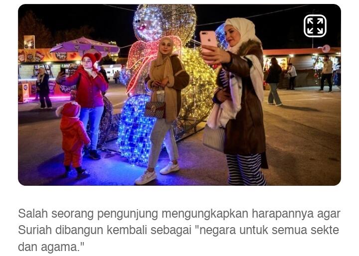 Dekorasi Natal Menghiasi Kota Damaskus Suriah