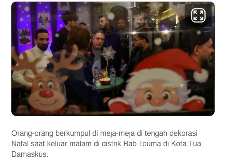 Dekorasi Natal Menghiasi Kota Damaskus Suriah