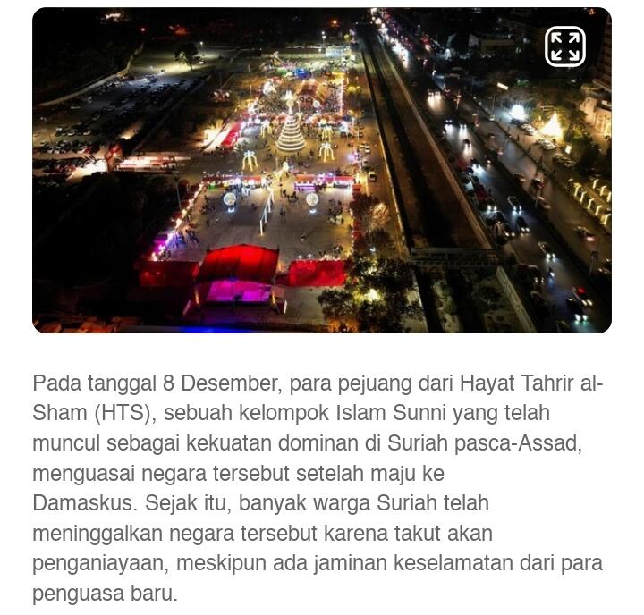 Dekorasi Natal Menghiasi Kota Damaskus Suriah