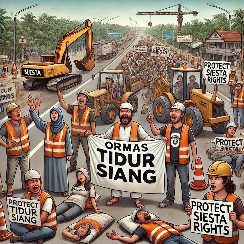 Ormas Tidur Siang Merasa Dirugikan Dengan Adanya Proyek Perbaikan Jalan Nasional